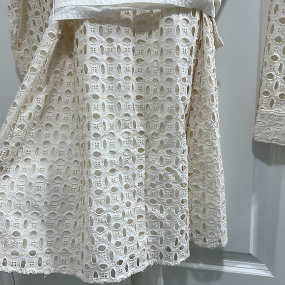 Zara Women Openwork Embroidery Short Dress Ecru 4786/106 Size S - Picture 6 of 8